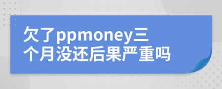 欠了ppmoney三个月没还后果严重吗