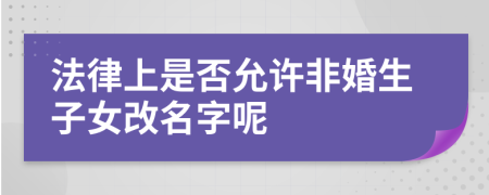 法律上是否允许非婚生子女改名字呢