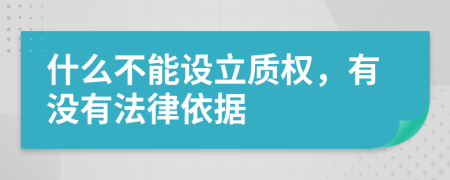 什么不能设立质权，有没有法律依据