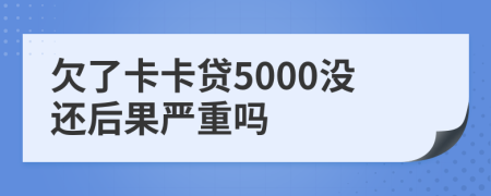 欠了卡卡贷5000没还后果严重吗