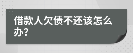 借款人欠债不还该怎么办？