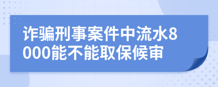 诈骗刑事案件中流水8000能不能取保候审