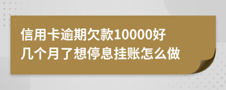 信用卡逾期欠款10000好几个月了想停息挂账怎么做