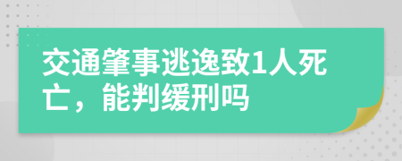 交通肇事逃逸致1人死亡，能判缓刑吗
