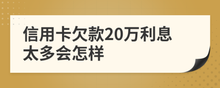 信用卡欠款20万利息太多会怎样