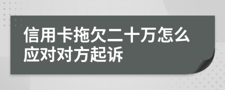 信用卡拖欠二十万怎么应对对方起诉