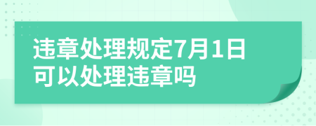 违章处理规定7月1日可以处理违章吗