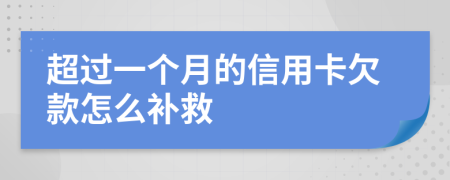 超过一个月的信用卡欠款怎么补救