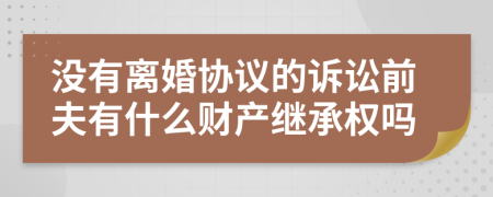 没有离婚协议的诉讼前夫有什么财产继承权吗