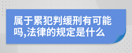 属于累犯判缓刑有可能吗,法律的规定是什么