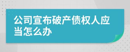 公司宣布破产债权人应当怎么办