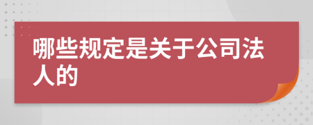 哪些规定是关于公司法人的