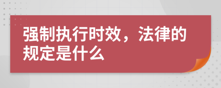 强制执行时效，法律的规定是什么