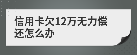 信用卡欠12万无力偿还怎么办