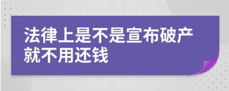 法律上是不是宣布破产就不用还钱