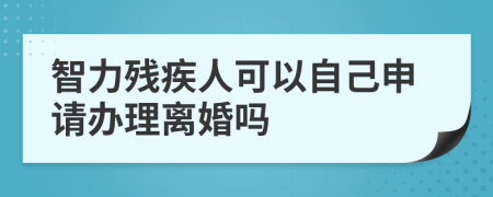 智力残疾人可以自己申请办理离婚吗