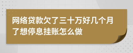 网络贷款欠了三十万好几个月了想停息挂账怎么做