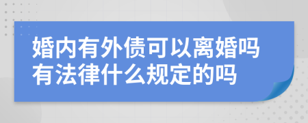 婚内有外债可以离婚吗有法律什么规定的吗