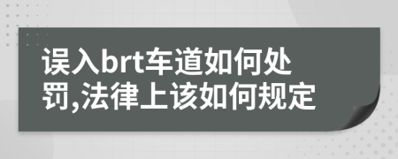 误入brt车道如何处罚,法律上该如何规定