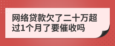 网络贷款欠了二十万超过1个月了要催收吗