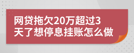 网贷拖欠20万超过3天了想停息挂账怎么做