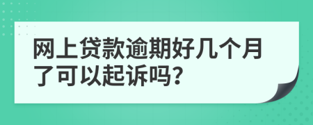 网上贷款逾期好几个月了可以起诉吗？