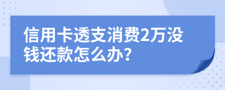 信用卡透支消费2万没钱还款怎么办？