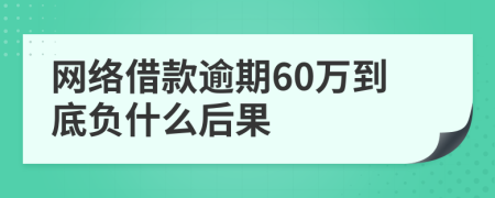 网络借款逾期60万到底负什么后果