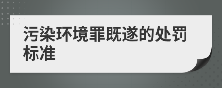 污染环境罪既遂的处罚标准