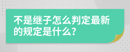 不是继子怎么判定最新的规定是什么？