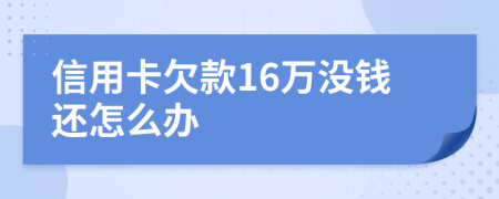 信用卡欠款16万没钱还怎么办