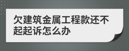 欠建筑金属工程款还不起起诉怎么办