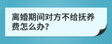 离婚期间对方不给抚养费怎么办？