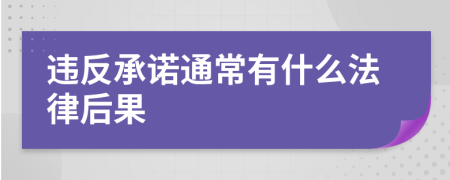 违反承诺通常有什么法律后果