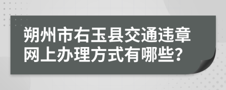 朔州市右玉县交通违章网上办理方式有哪些？