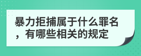 暴力拒捕属于什么罪名，有哪些相关的规定