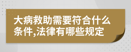 大病救助需要符合什么条件,法律有哪些规定