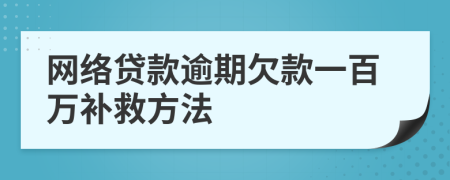 网络贷款逾期欠款一百万补救方法
