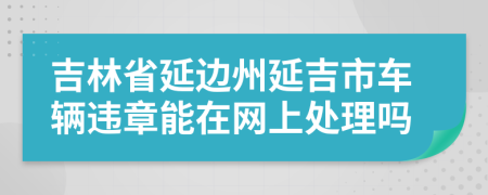 吉林省延边州延吉市车辆违章能在网上处理吗