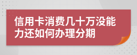 信用卡消费几十万没能力还如何办理分期