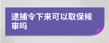 逮捕令下来可以取保候审吗