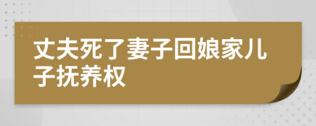 丈夫死了妻子回娘家儿子抚养权