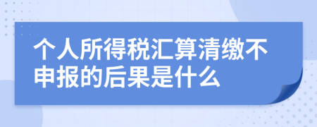 个人所得税汇算清缴不申报的后果是什么