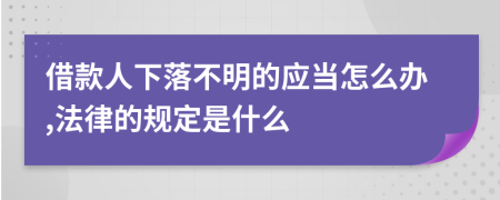 借款人下落不明的应当怎么办,法律的规定是什么