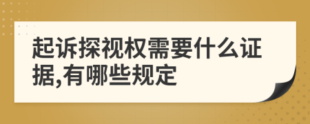 起诉探视权需要什么证据,有哪些规定