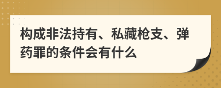 构成非法持有、私藏枪支、弹药罪的条件会有什么