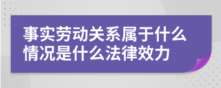 事实劳动关系属于什么情况是什么法律效力