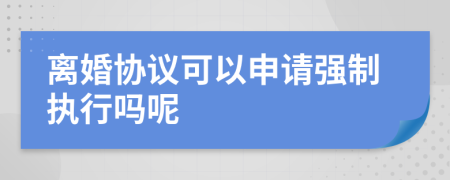 离婚协议可以申请强制执行吗呢