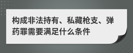 构成非法持有、私藏枪支、弹药罪需要满足什么条件