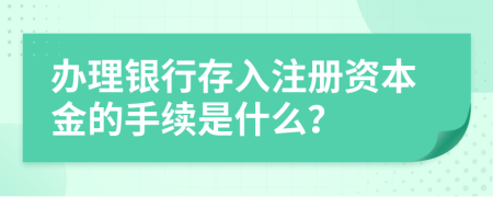 办理银行存入注册资本金的手续是什么？